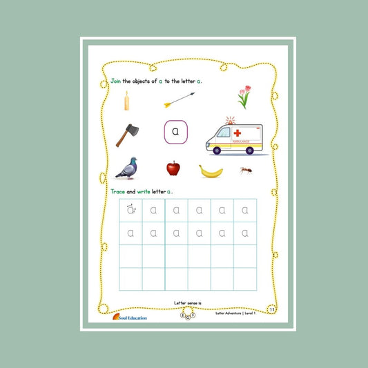 30-Day Letter Adventure Activity Worksheet Set Level 1