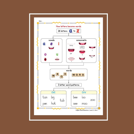 30-Day Word Adventure Activity Worksheet Set Level 3 Part 1