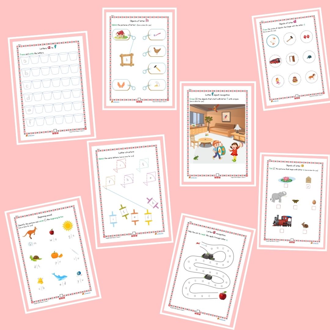 30-Day English Skill Quest Activity Worksheet Set Level 1
