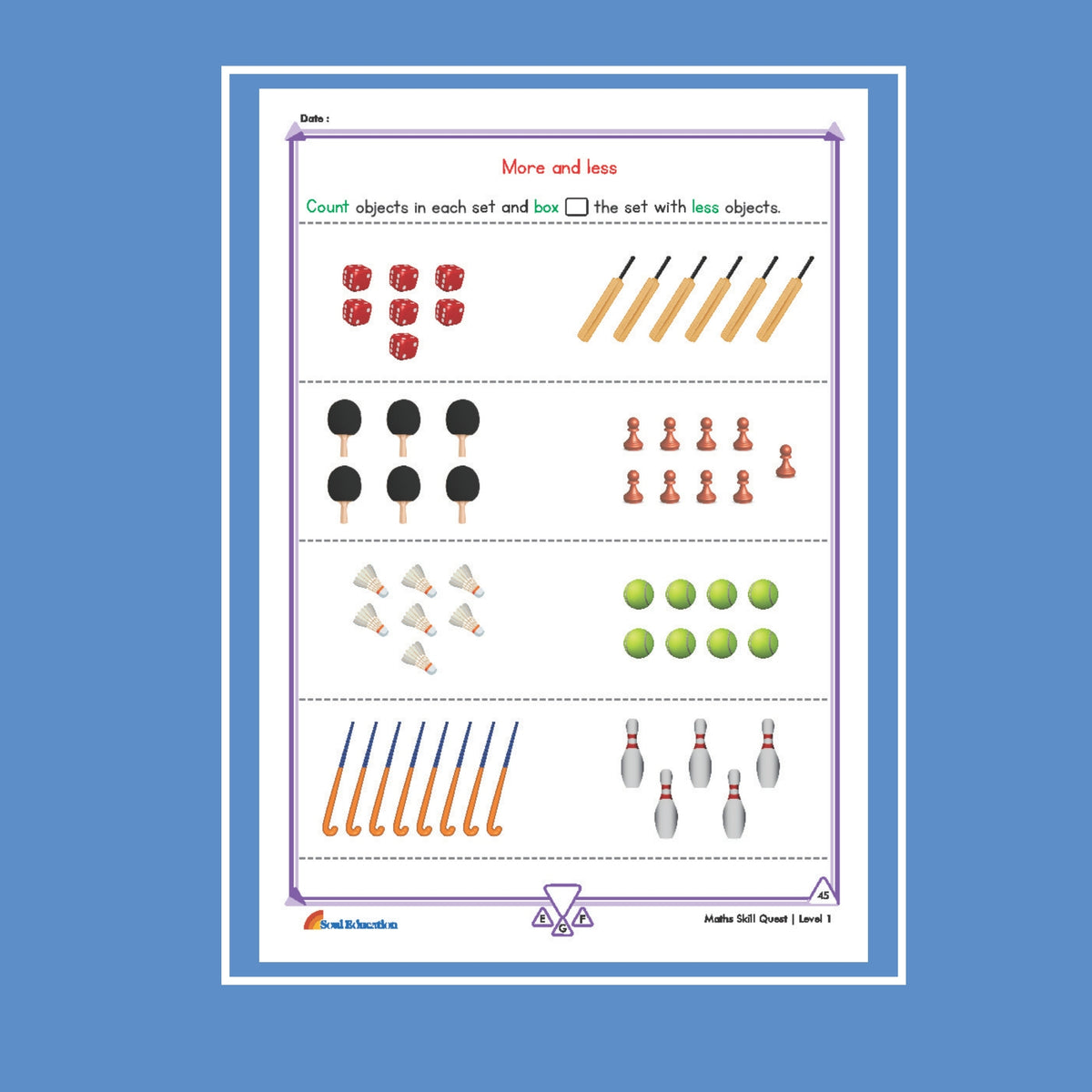 30-Day Maths Skill Quest  Activity Worksheet Set Level 1