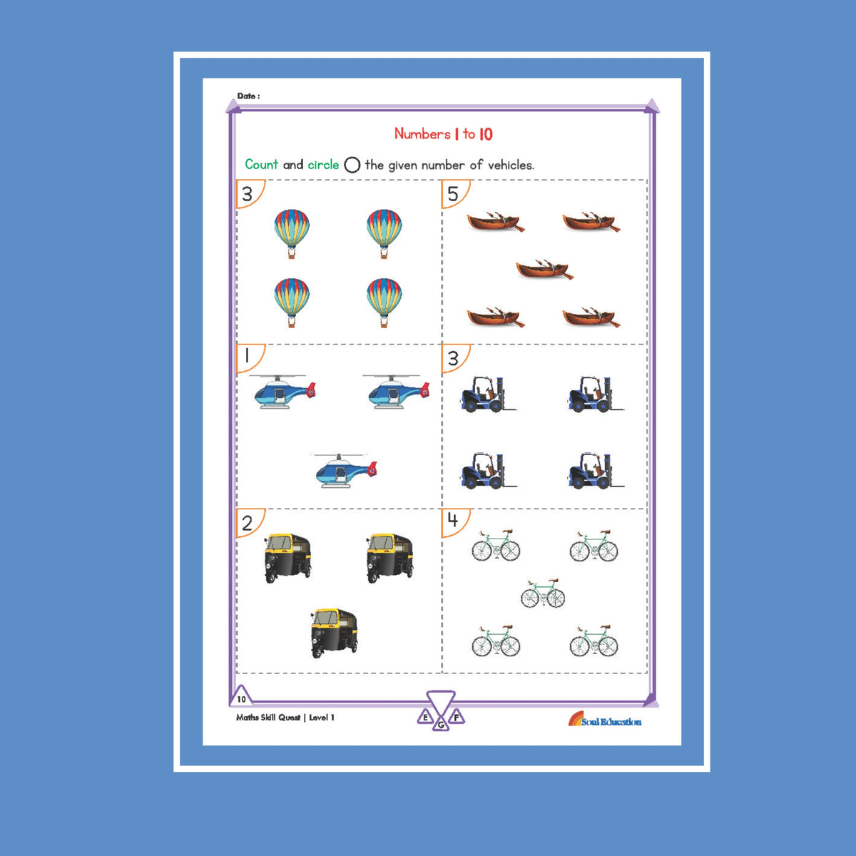 30-Day Maths Skill Quest  Activity Worksheet Set Level 1