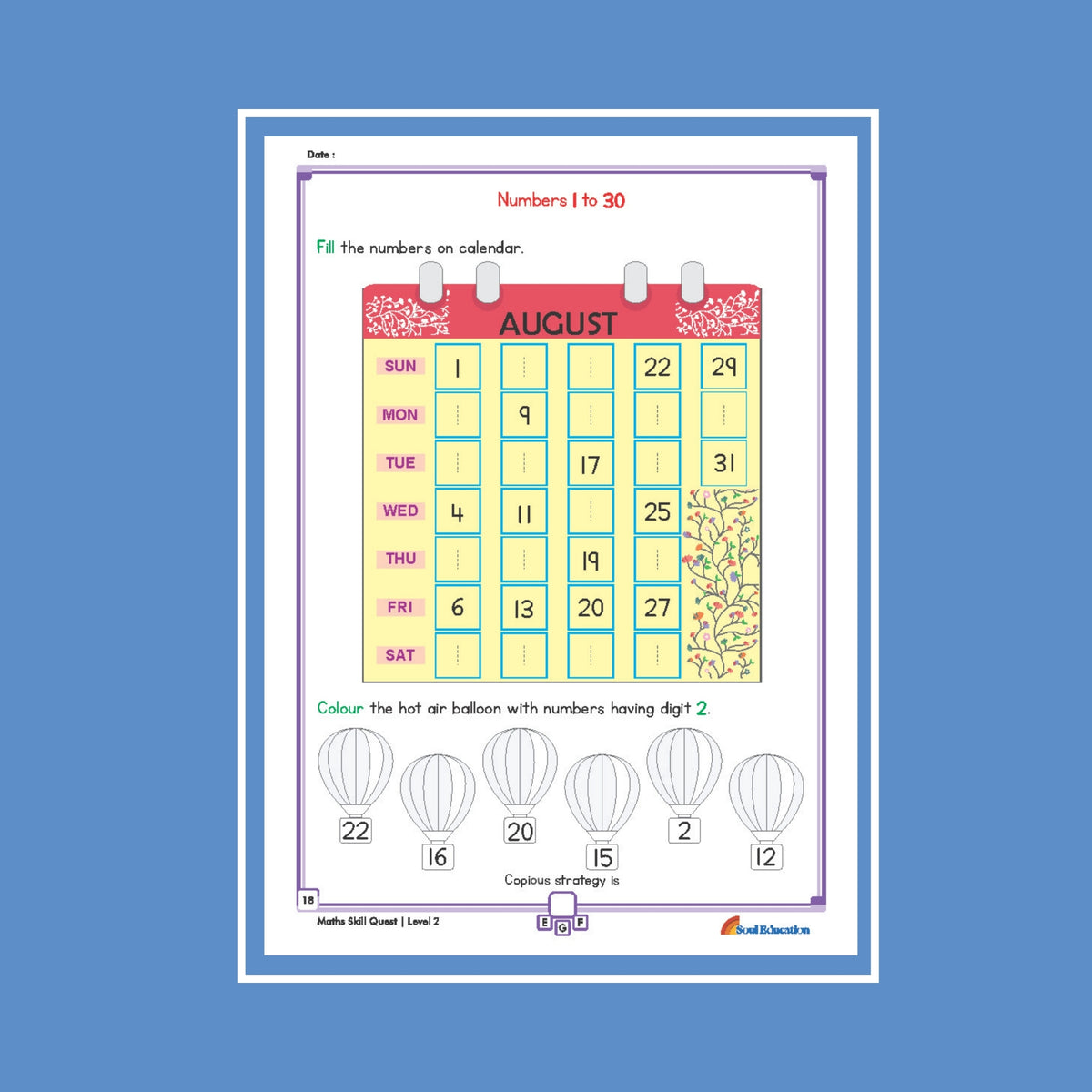 30-Day Maths Skill Quest  Activity Worksheet Set Level 2