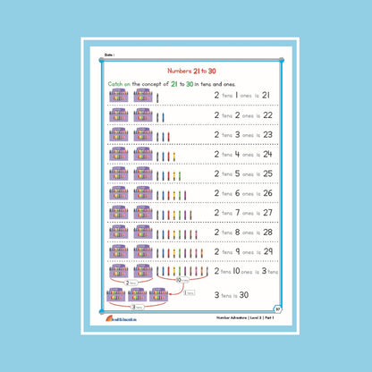 30-Day Maths Number Adventure Activity Worksheet Set Level 3