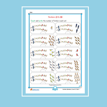 30-Day Maths Number Adventure Activity Worksheet Set Level 3