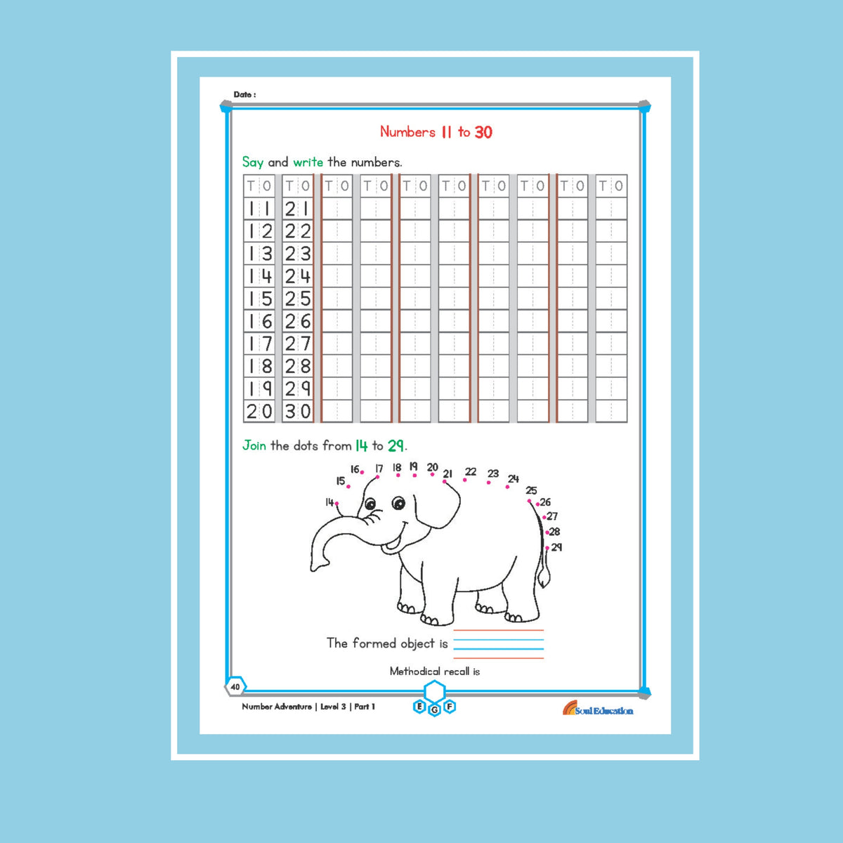 30-Day Maths Number Adventure Activity Worksheet Set Level 3