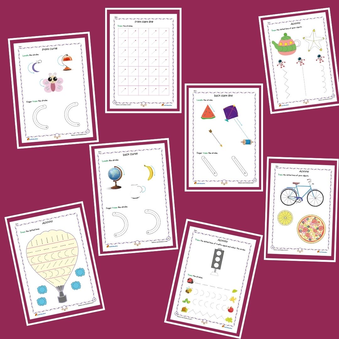 30-Day Strokes And Patterns Activity Worksheet Set Level 1
