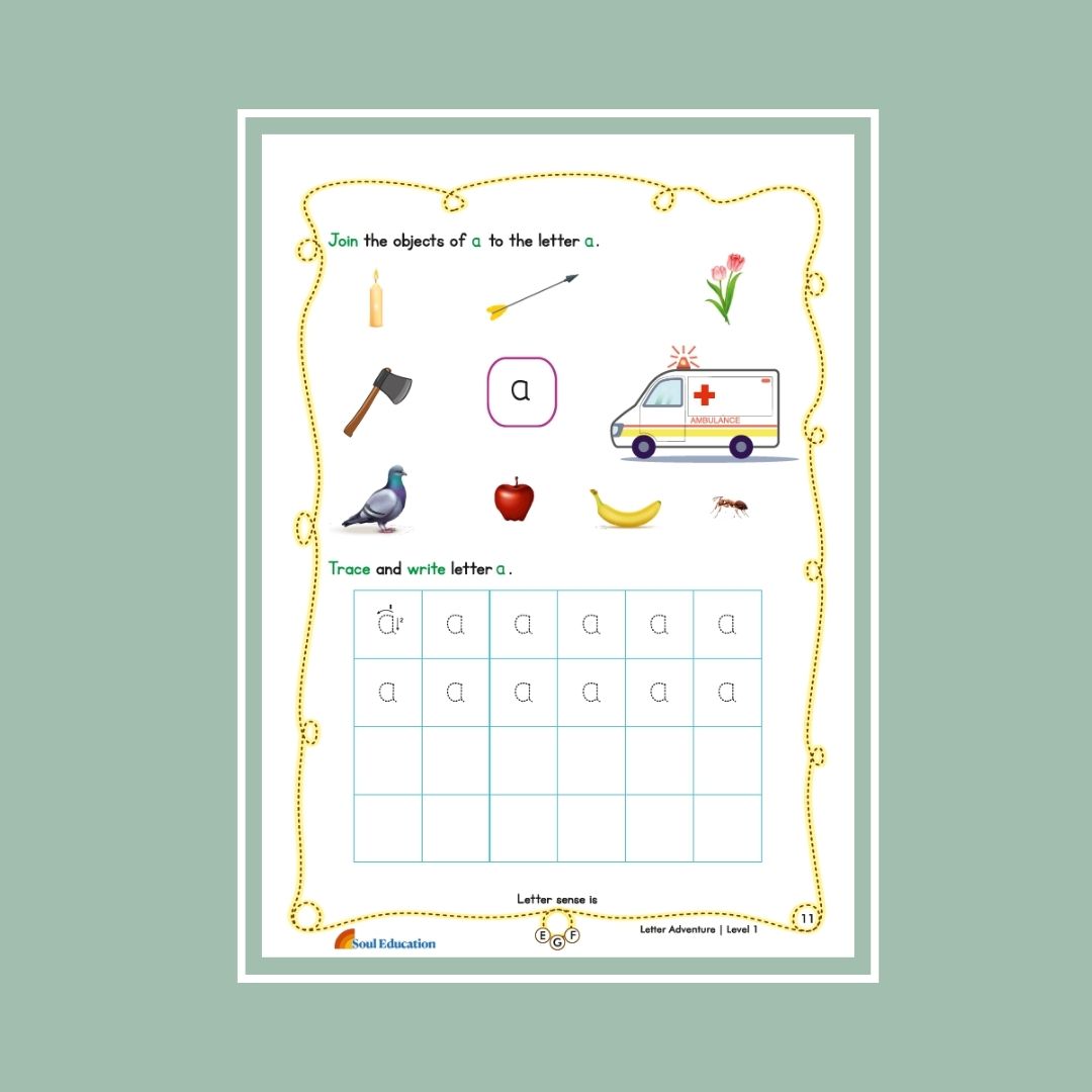 30-Day Letter Adventure  Activity Worksheet Set Level 1