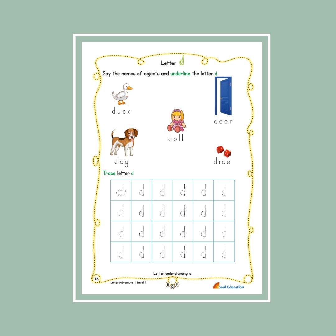 30-Day Letter Adventure  Activity Worksheet Set Level 1