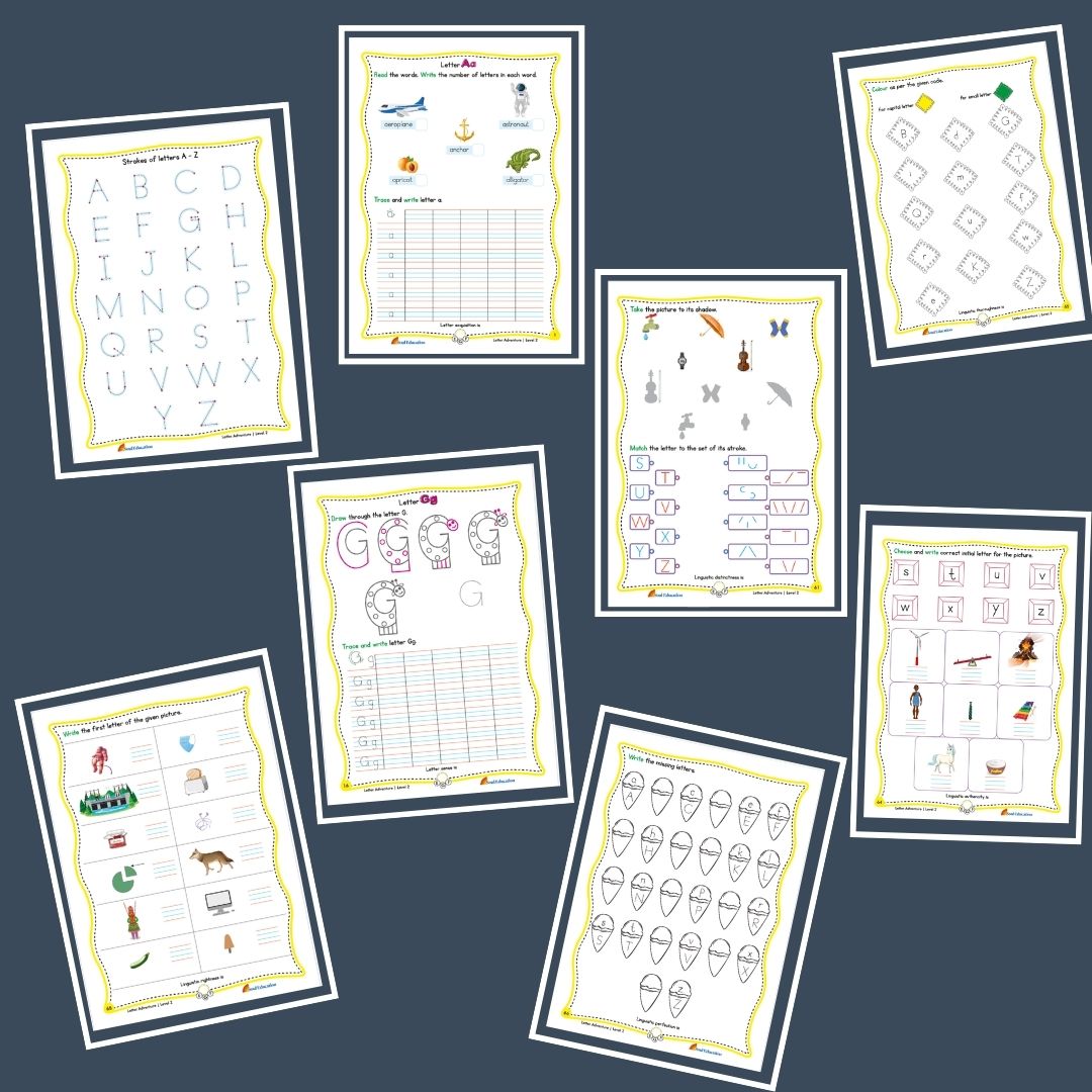 30-Day Letter Adventure  Activity Worksheet Set Level 2