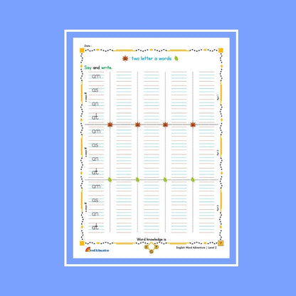 30-Day Word Adventure Activity Worksheet Set Level 2