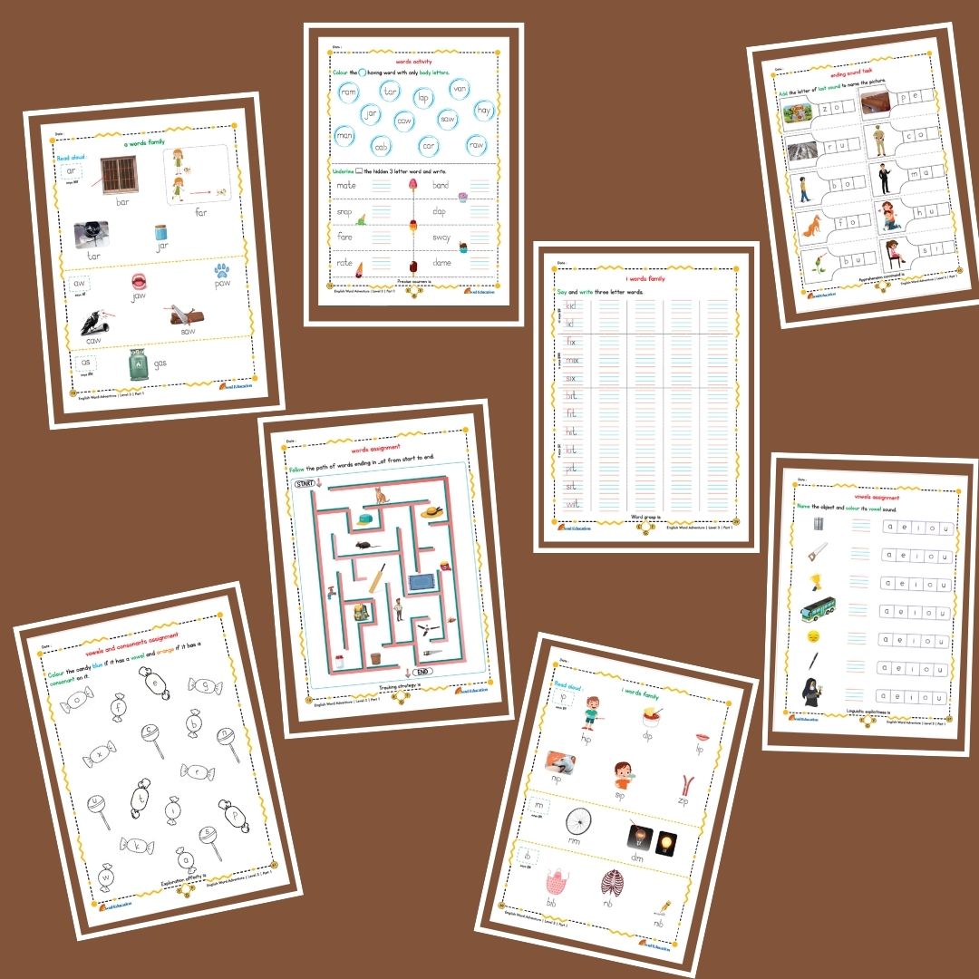 30-Day Word Adventure Activity Worksheet Set Level 3 Part 1